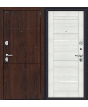 Дверь входная металлическая Оптим Сканди П-37 Graphite Wood / Cappuccino Softwood