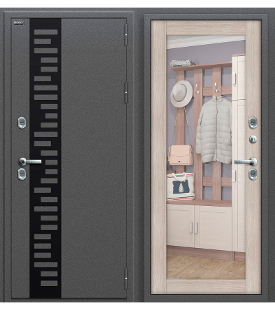 Дверь с терморазрывом входная металлическая Оптим Термо 220 Антик Серебро / Wenge Veralinga
