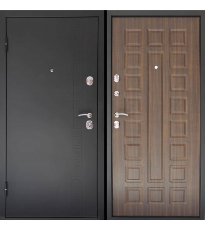 Дверь металлическая Сити черный графит/венге