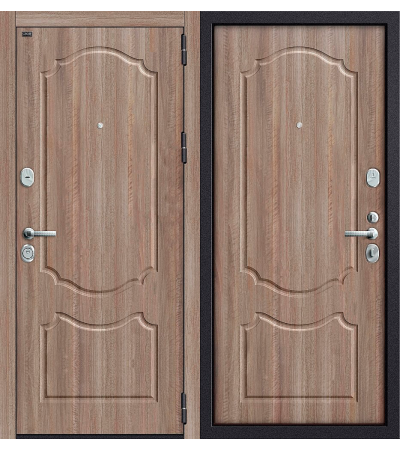 Дверь входная металлическая Groff Р2-216 Антик Серебро / П-25 Беленый Дуб